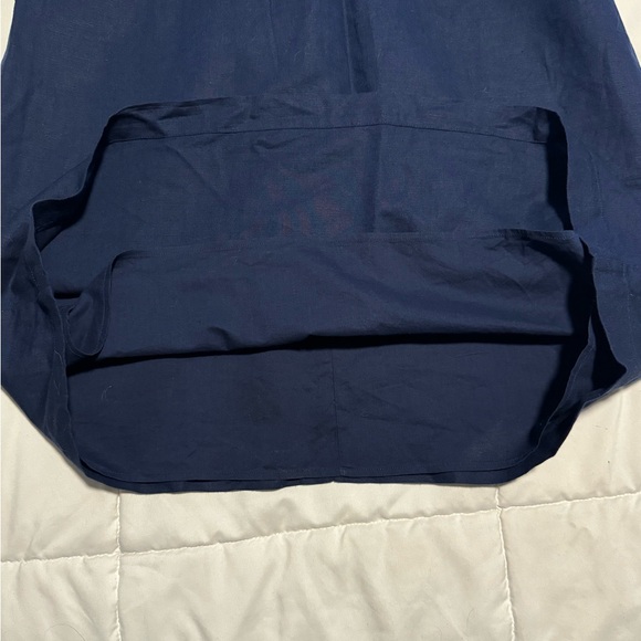 Sezane Navy Smocked Linen Blend Dress size 38 (6) - Picture 10 of 15